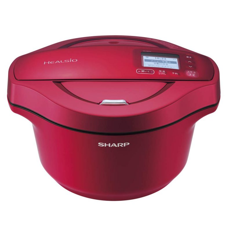 シャープ 自動調理 無水 鍋 ヘルシオ ホットクック 2.4L 無水鍋 AIoT対応 レッド KN-HW24C-R