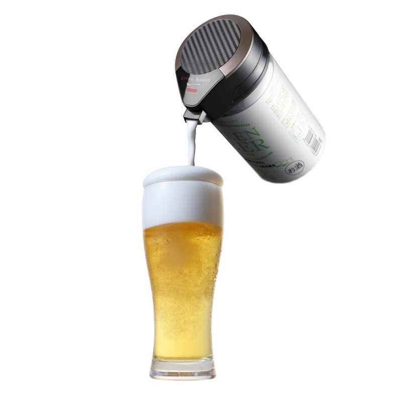 グリーンハウス ワンタッチビールサーバー 缶ビール 用 超音波式 ブラック