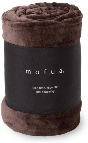 mofua(モフア) 毛布 シングル ふんわりあったか 静電気防止加工 マイクロファイバー 1年間品質保証 洗える 140×200cm ブラウン 50000106