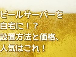 ビールサーバーを自宅に!?設置方法と価格、人気はこれ!