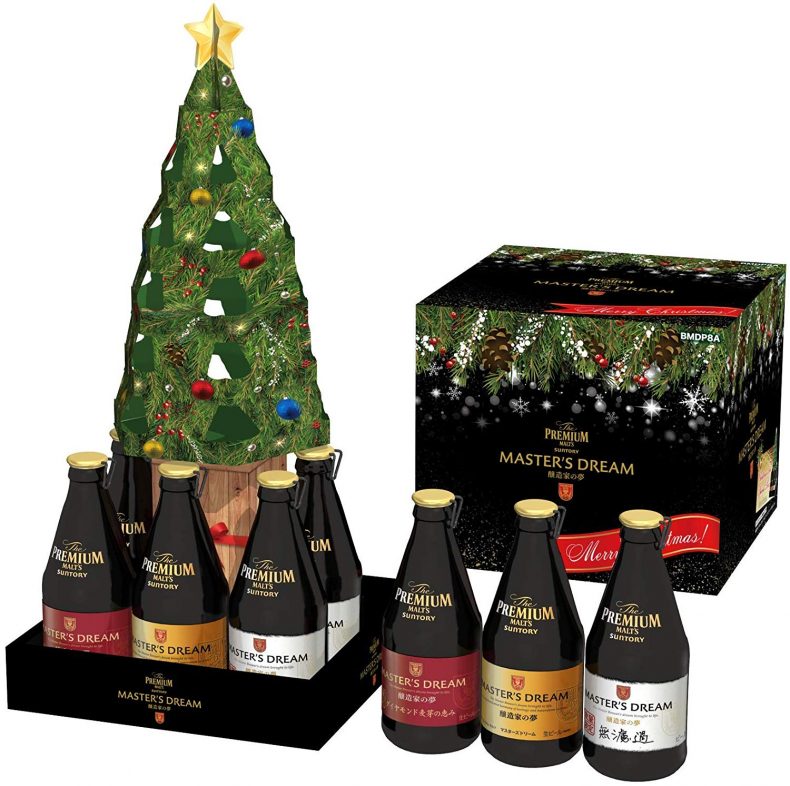 【WEB限定、クリスマスツリー付】 ザ・プレミアム・モルツ マスターズドリーム 3種 クリスマスギフトセット 350ml×8本 クリツマスツリー付