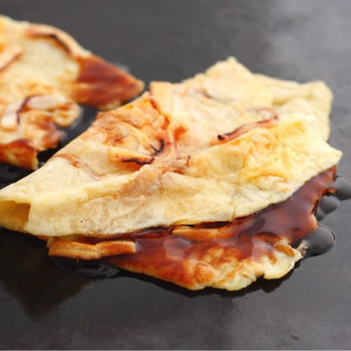 【大阪名物】手作り もちもち生地のいか焼・イカ焼(玉子入り2枚)×4パック